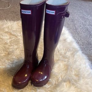 Hunter Tall Rain Boots Purple